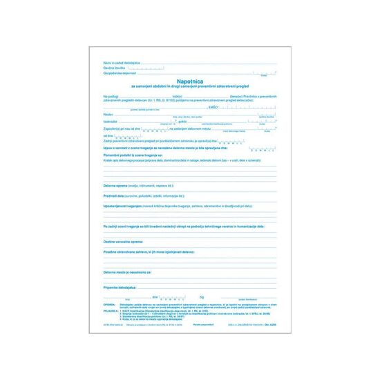 8.205 NAPOTNICA ZA USMERJENI OBDOBNI IN DRUGI USMERJENI PREVENTIVNI ZDRAVSTVENI PREGLED 2577