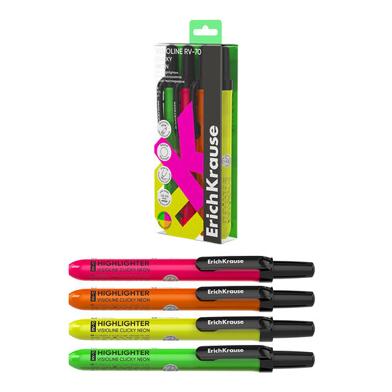 ErichKrause Visioline Clicky Neon SIGNIRNI MARKER NA KLIK 1/4 14879
