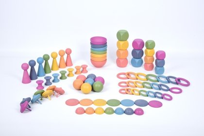 MAVRIČNI LESENI SORTIRNI SET (set 84kos)