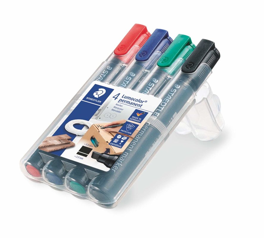 FLOMASTRI Staedtler 350 4 kosi različnih barv, odrezana konica 8986