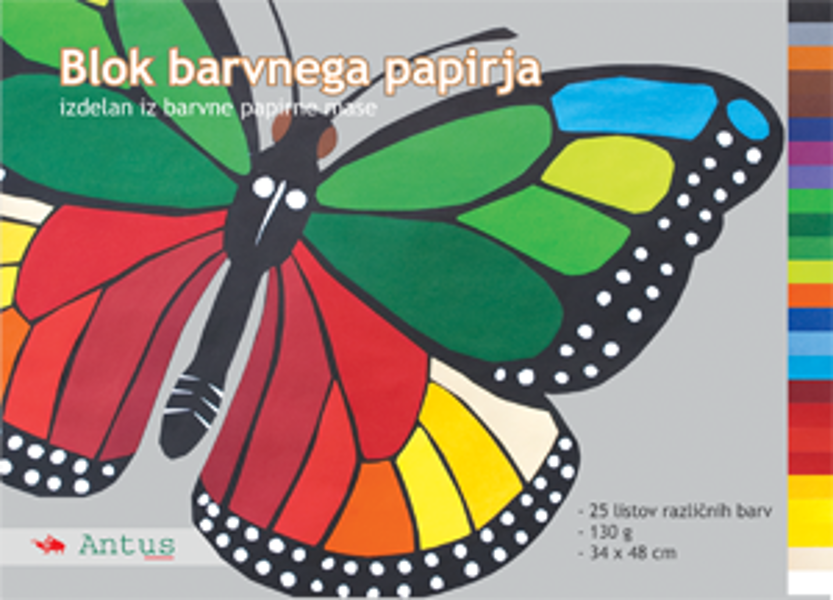 KOLAŽ BLOK BARVNEGA PAPIRJA 130g (25 barv) 762