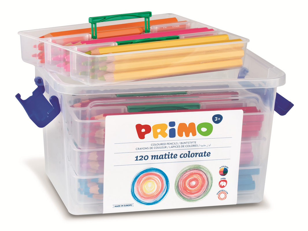 BARVICE DEBELE 1/120 PRIMO v pripročnem večnadstropnem boxu šestkotne 10266
