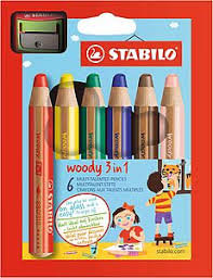 BARVICE STABILO WOODY 1/6, 3 v 1 (aquarel, voščenka in barvica za steklo) 948