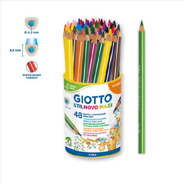 BARVICE MAXI GIOTTO STILNOVO trikotne DEBELE 1/48 V LONČKU 4,3 mm 8866