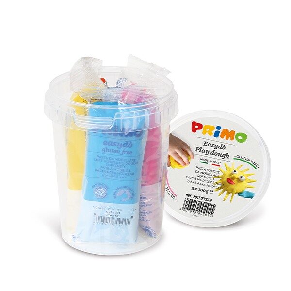 LONČEK S TREMI BARVAMI PLASTELINA 3 x 100g SA342