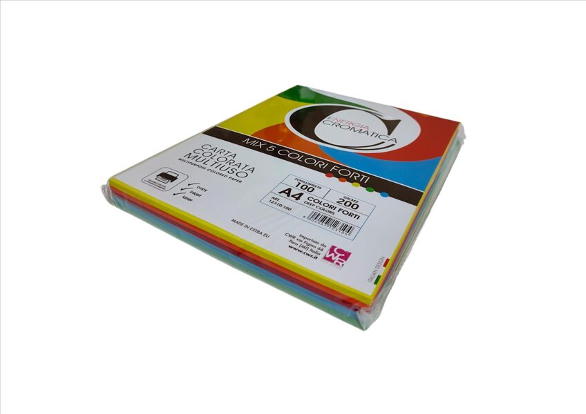 PAPIR ŠELESHAMER 200g A4 barvni MIX intenziv 1/100, 5 različnih barv 1395