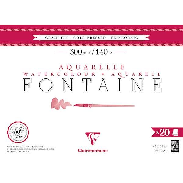 Clairefontaine blok Fontaine, Cold pressed, 23x31cm, 20 listni, 300g 14131