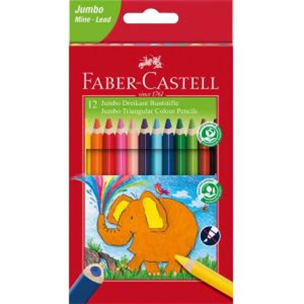 BARVICE JUMBO TRIKOTNE Faber Castell (set 12 kosov) 13797