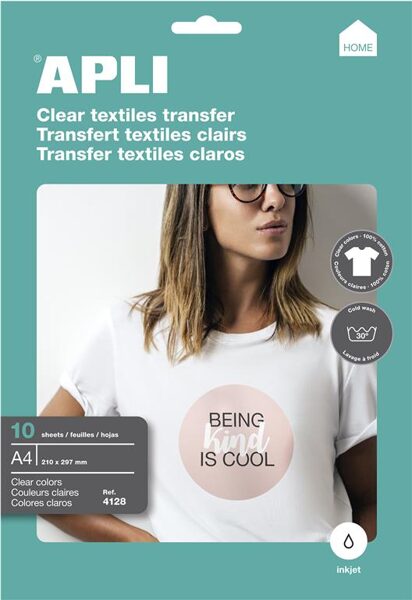 TRANSFERNI PAPIR ZA BELE BOMBAŽNE MAJICE APLI AP004128 (10 kosov)